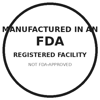 FDA-registered facility, not FDA-approved